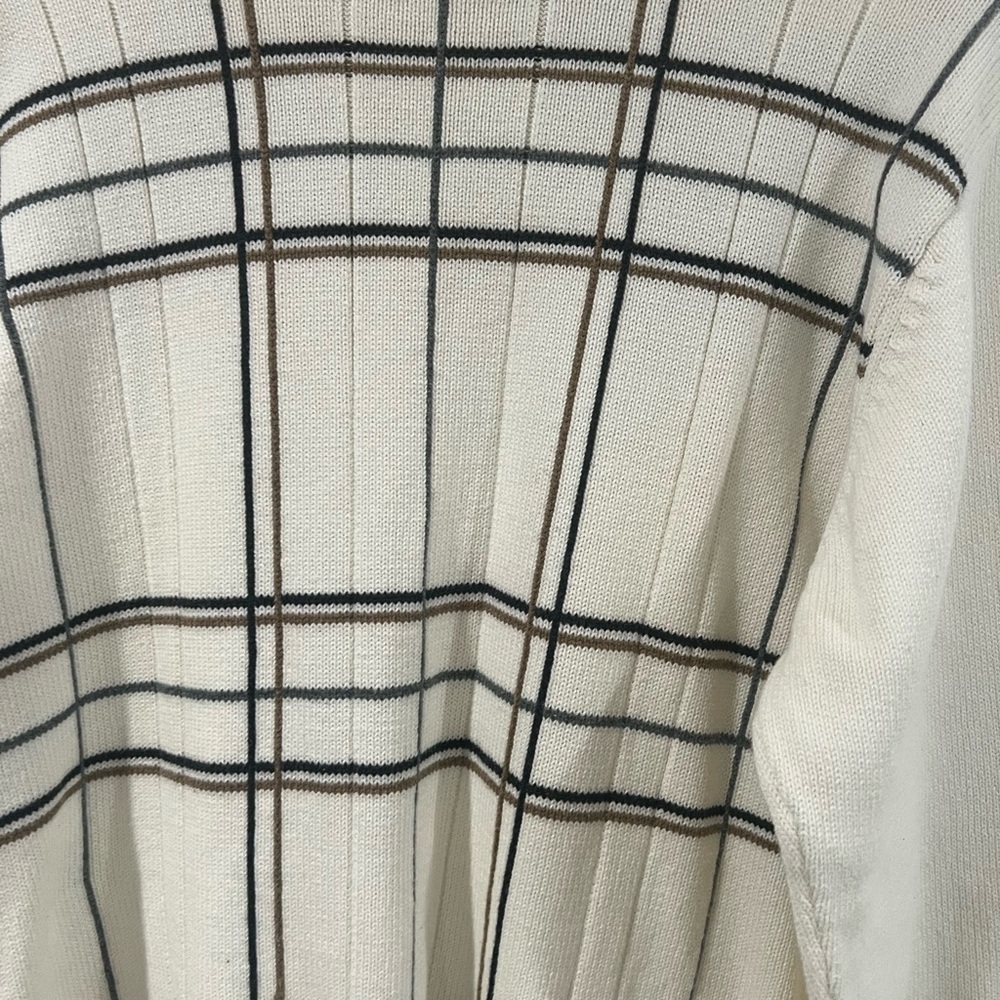 Oscar De La Renta vintage sweater, size L cream multi, 100% cotton - Picture 6 of 10